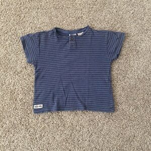 Zara baby boy toddler boy Blue Stripe short sleeve Tee Tshirt size 18-24 months